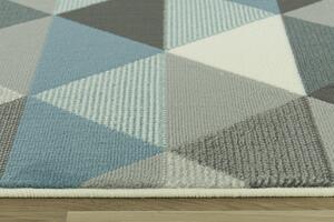 Balta Kusový koberec LUNA 503430/95832 trojúhelníky modrý Rozměr: 60x110 cm
