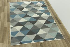 Balta Kusový koberec LUNA 503430/95832 trojúhelníky modrý Rozměr: 200x290 cm