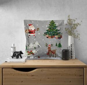 Ervi povlak na polštář bavlněný s lemem Vánoční šedý