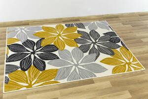 Balta Kusový koberec LUNA 501619/89935 Květy krémový žlutý Rozměr: 100x150 cm