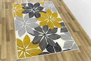 Kusový koberec LUNA 501619/89935 Květy krémový / žlutý Rozměr: 120x170 cm