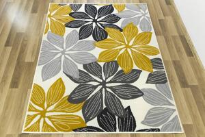 Balta Kusový koberec LUNA 501619/89935 Květy krémový žlutý Rozměr: 200x290 cm