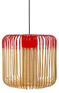 Závěsná svítidlo Forestier, Bamboo, stmívatelné, Červená, Jídelna, Bambus, Design