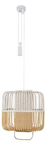 Závěsná svítidlo Forestier, Bamboo, stmívatelné, Bílá, Jídelna, Bambus, Design