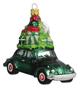 Skleněné vánoční autíčko s dárky Decor by Glassor