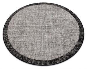 Balta Kulatý koberec Sisal FLOORLUX 20401 stříbrný / černý Rozměr: průměr 160 cm