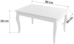 Tutumi, konferenční stolek 90x60x50cm 381834, bílá, KRZ-05006