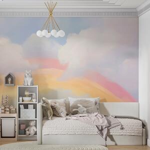 Fototapety Abstraktní duha mezi mraky – imitace malby, Fototapety dětské, Fototapety Dětské Duha, w05592 : uwalls.cz