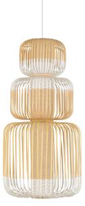 Závěsná svítidlo Forestier, Bamboo, stmívatelné, Bílá, Obývací pokoj, Bambus, Design