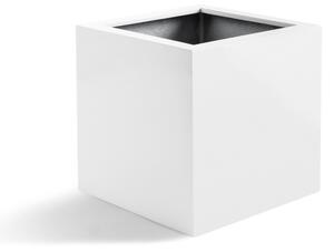 Argento Cube, květináč Barva květináče: Matně bílá, Rozměry: 30x30x30 cm
