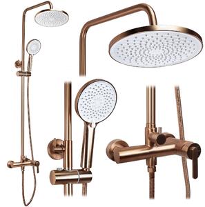 Rea Ontario, sprchový set nástěnný s dešťovou sprchou, měděná matná, REA-P9496