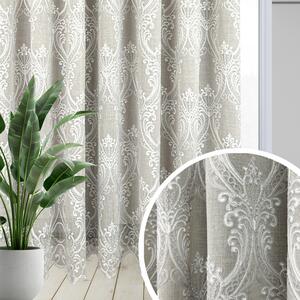 Voálová Luxusní vyšívaná záclona Versailles Cappuccino metráž Ervi 3634-18
