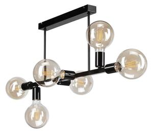 Lustr na tyči ASTRID 6xE27/60W/230V černá