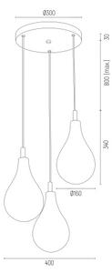 Argon 6105 - Lustr na lanku OAKLAND 3xG9/6W/230V černá