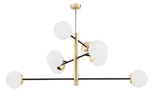 Argon 5041 - Lustr na tyči CAMERON 8xE27/15W/230V mosaz/černá