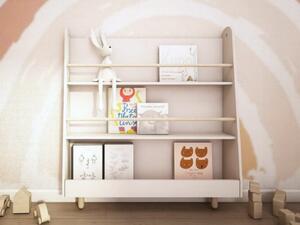 Dětský Montessori regál se 3 prostornými policemi BOOKWORM kašmírový