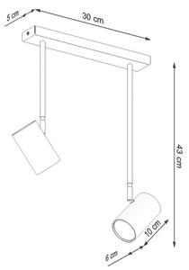 Sollux SL.1075 - Lustr na tyči NORANO 2xGU10/40W/230V černá