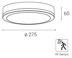 LED2 - LED Venkovní stropní svítidlo se senzorem KERY LED/18W/230V IP65 černá