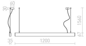 RED - Design Rendl - R12718 - LED Lustr na lanku PESANTE LED/40W/230V