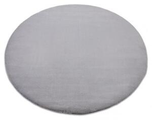 Kulatý koberec BUNNY stříbrný, imitace králíčí kožešiny velikost kruh 100 cm | krásné koberce cz