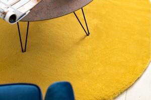 Makro Abra Kulatý koberec BUNNY žlutý zlatý Rozměr: průměr 80 cm