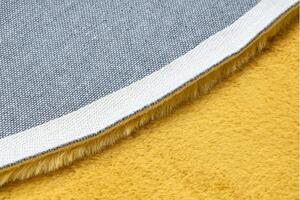 Makro Abra Kulatý koberec BUNNY žlutý zlatý Rozměr: průměr 80 cm