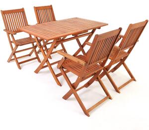 Casaria zahradní sestava z akáciového dřeva, stůl + 4x židle 992819