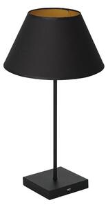 Stolní lampa s USB konektorem 1xE27/60W/230V černá