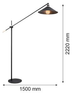 Argon 4732 - Stojací lampa NASHVILLE 1xE27/15W/230V černá