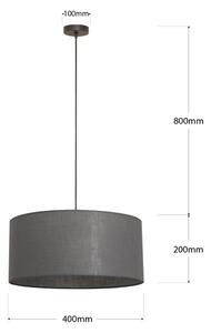 Lustr na lanku ALBA 1xE27/15W/230V pr. 40 cm šedá