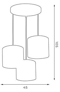 Lustr na lanku ARDEN 3xE27/60W/230V bílá/zlatá