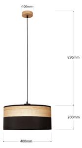 Lustr na lanku ALBA 1xE27/15W/230V pr. 40 cm černá/hnědá