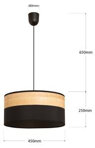 Lustr na lanku ALBA 1xE27/15W/230V pr. 45 cm černá/hnědá
