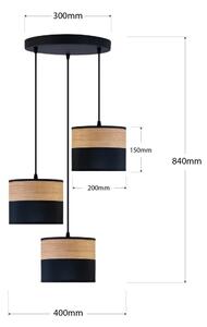 Lustr na lanku ALBA 3xE27/15W/230V pr. 40 cm černá/hnědá