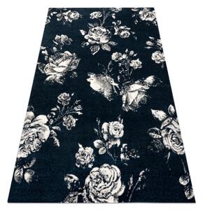 Makro Abra Kusový koberec GNAB 60642734 Květy Růže tmavě modrý / bílý Rozměr: 140x200 cm