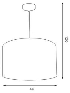 Lustr na lanku ARDEN 1xE27/60W/230V pr. 40 cm černá/bílá