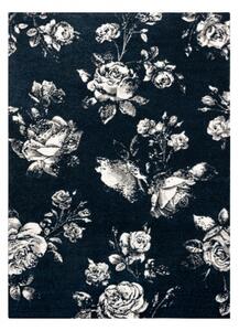 Makro Abra Kusový koberec GNAB 60642734 Květy Růže tmavě modrý / bílý Rozměr: 140x200 cm