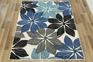 Balta Kusový koberec LUNA 501619/94933 Květy modrý Rozměr: 120x170 cm