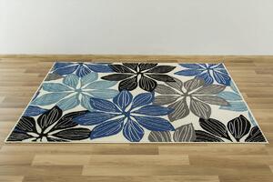 Balta Kusový koberec LUNA 501619/94933 Květy modrý Rozměr: 140x200 cm