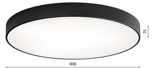 Stropní svítidlo se senzorem CLEO 6xE27/24W/230V pr. 80 cm černá