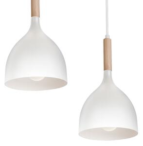 Lustr na lanku NOAK 5xE27/15W/230V bílá/buk