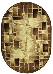 Makro Abra Oválný koberec GOLD 192/12 hnědý krémový Rozměr: 250x350 cm
