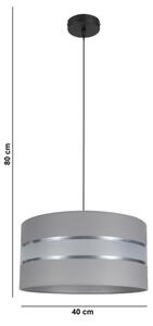 Lustr na lanku CORAL 1xE27/60W/230V pr. 40 cm šedá