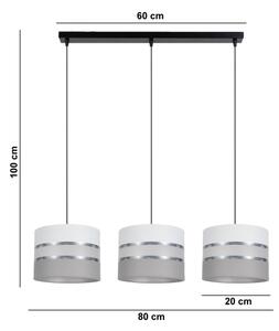 Lustr na lanku CORAL 3xE27/60W/230V bílá/šedá