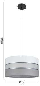 Lustr na lanku CORAL 1xE27/60W/230V pr. 40 cm bílá/šedá
