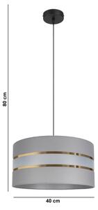 Lustr na lanku CORAL 1xE27/60W/230V pr. 40 cm šedá
