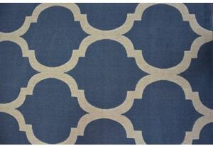 Makro Abra Moderní kusový koberec SCANDI 18218/591 Trellis tmavě modrý Rozměr: 80x150 cm