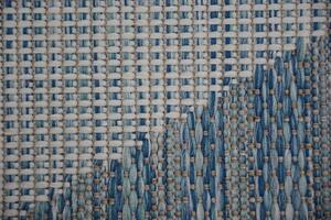 Balta Kusový koberec SISAL LOFT 21132 Trojúhelníky slonová kost / modrý / stříbrný Rozměr: 160x230 cm
