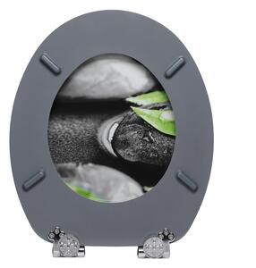 Casaria WC sedátko s automatickým spouštěním motiv kámen a listí 108587