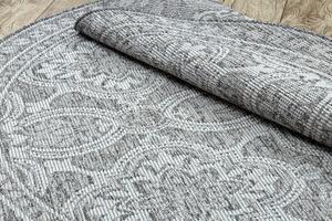 Balta Kulatý koberec SISAL LOFT 21193 šedý / stříbrný / slonová kost Rozměr: průměr 120 cm